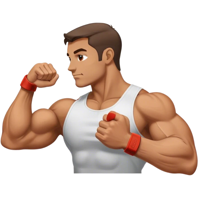 side view guy doing bicep-curls emoji