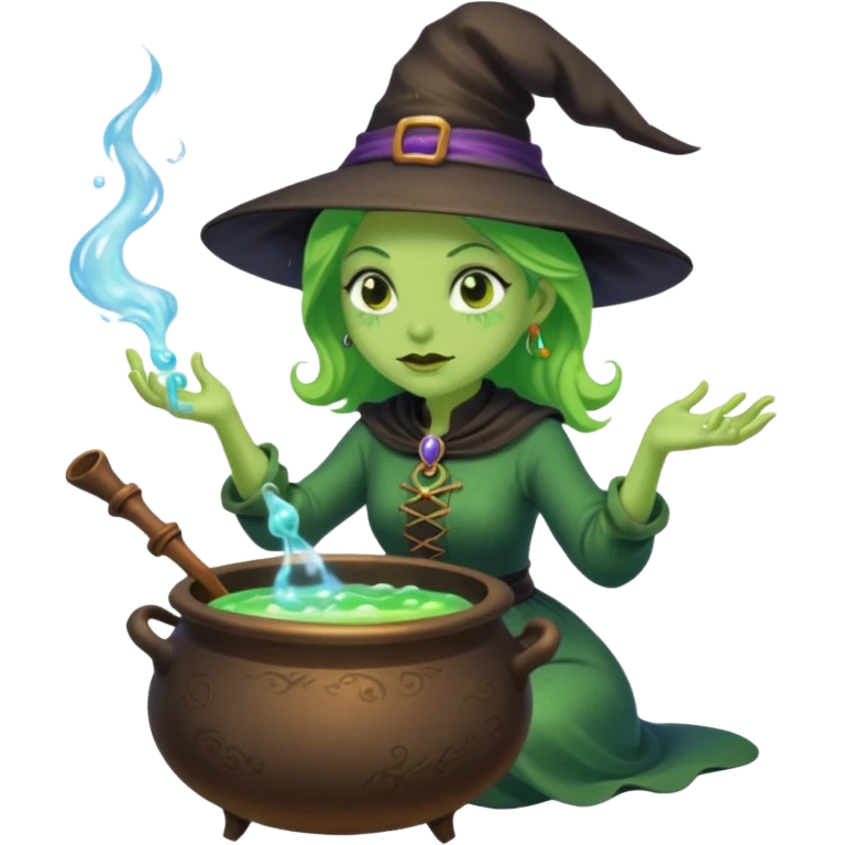 green witch cooking potion emoji