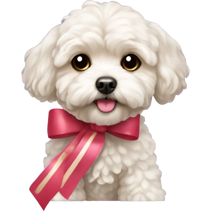 maltipoo with a ribbon emoji