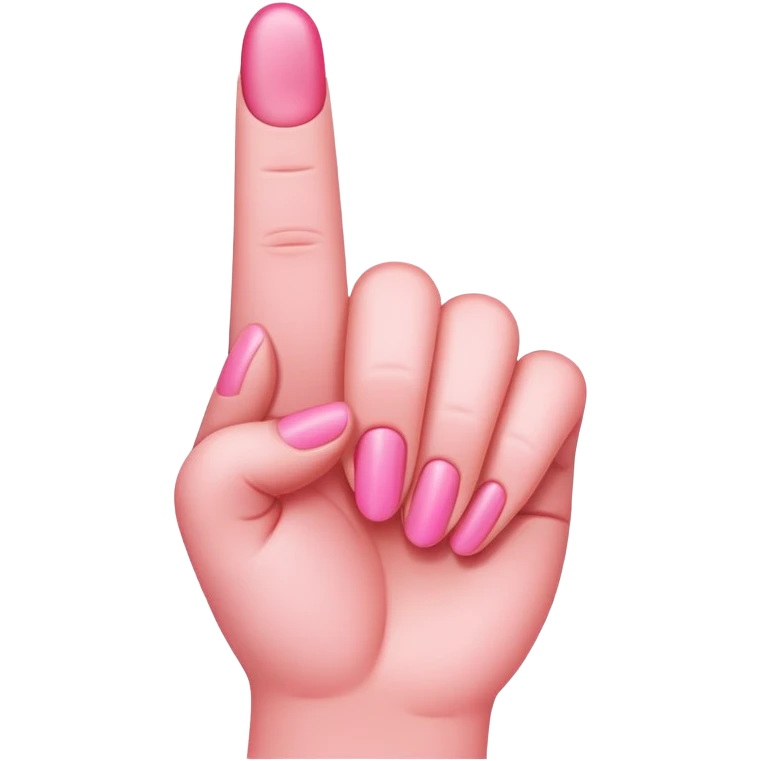 Pink middle finger emoji