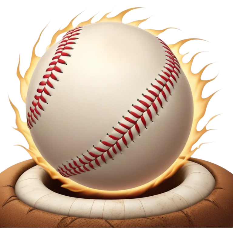 Cinematic Realistic Baseball Scene Emoji, depicted as an action-packed moment of a baseball in play with dynamic motion blur and crisp detailed textures, rendered with vibrant nostalgic lighting that captures the spirit of America's favorite pastime. emoji