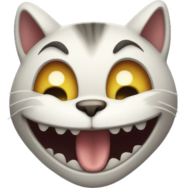 Creepy scary laughing cat emoji