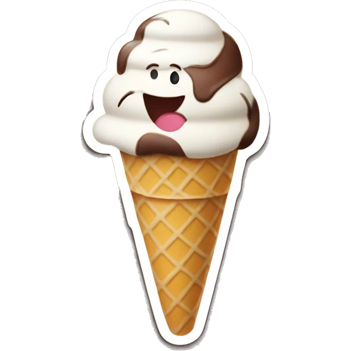smiling ice-cream sticker emoji