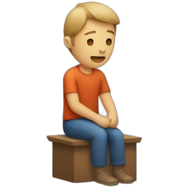 A man sitting with pain on n=knees emoji