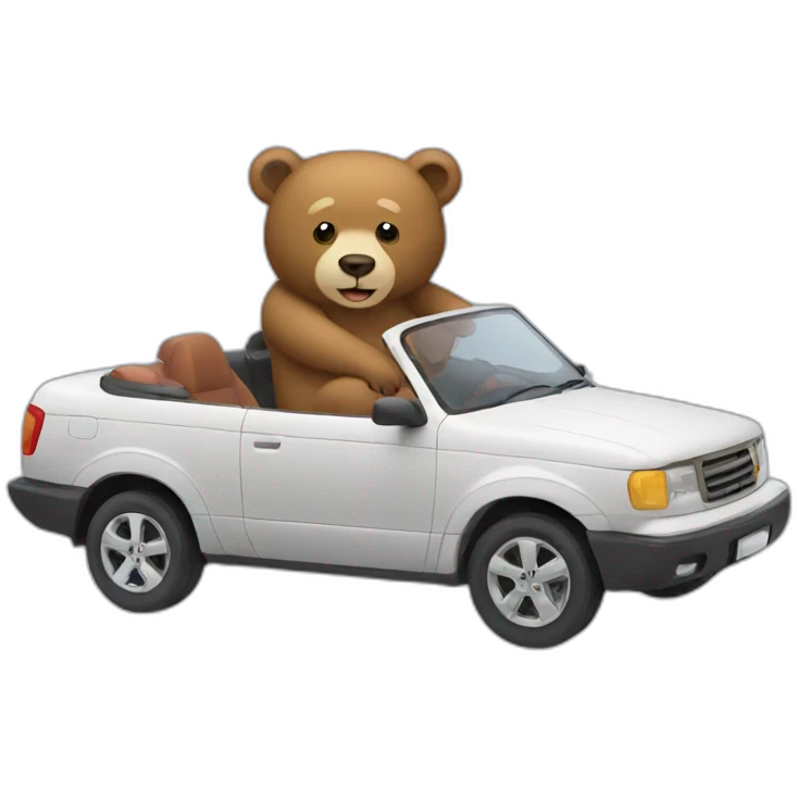 Bear in a car emoji