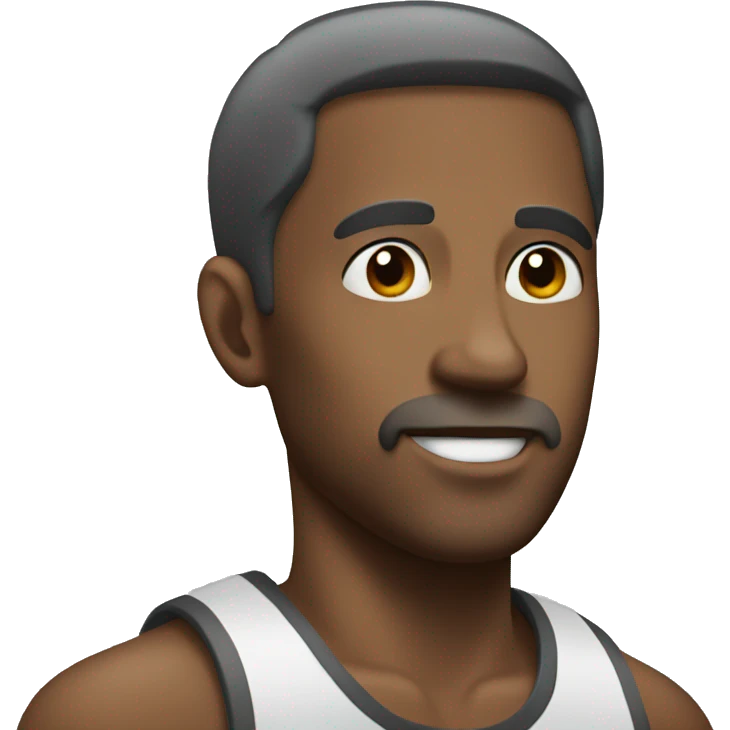 Man with a a track emoji