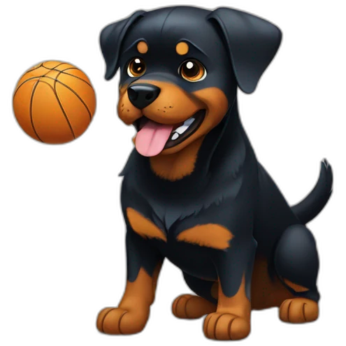 Rottweiler play with ball emoji