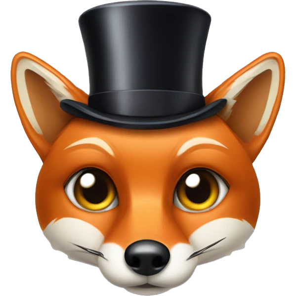 fox face with cylinder hat wearing a monocle emoji
