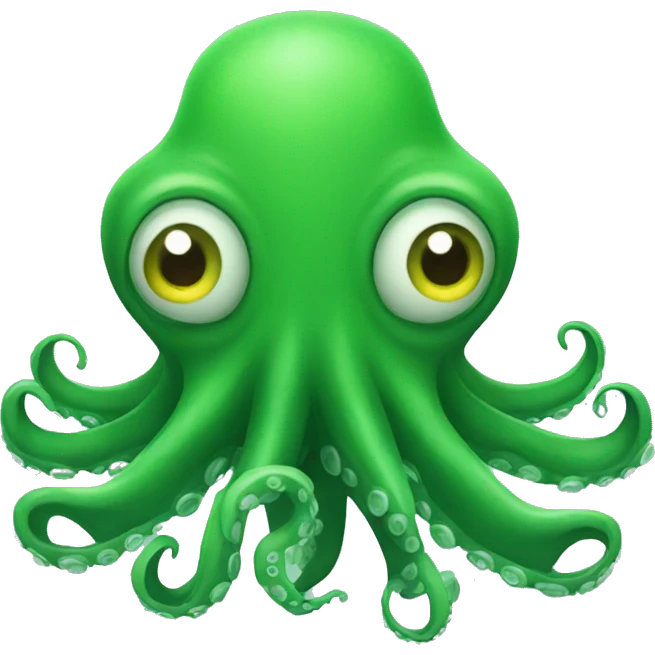 Scary Green Octopus   emoji