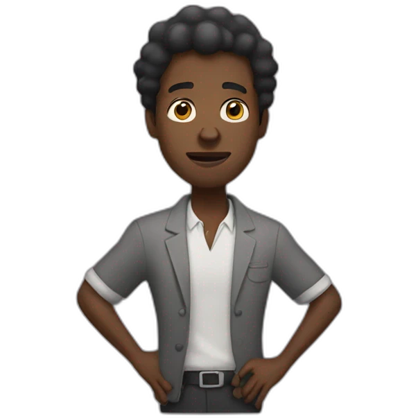 black man shrugging emoji