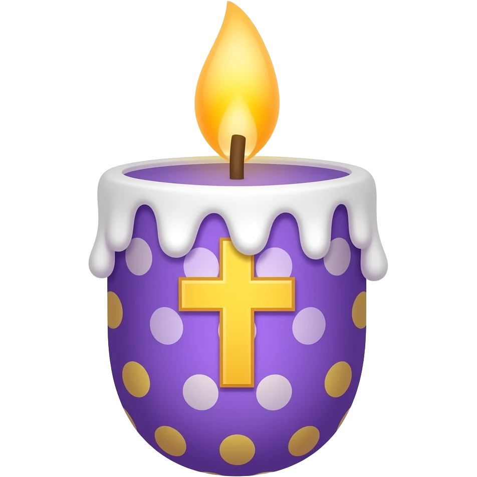 Emoji for the easter in purlpe and orange, church candle emoji