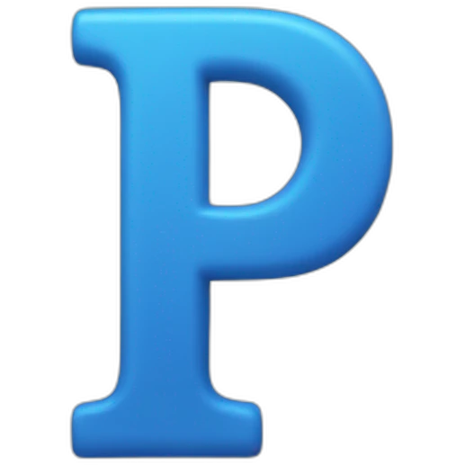 Letter P in blue and 3D emoji