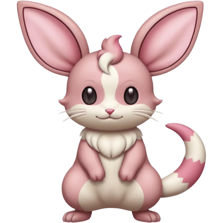 Delcatty-Minccino-Cinccino-Skitty-fusion, full body emoji