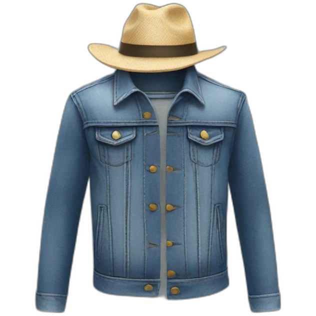 jeans jacket and hat emoji