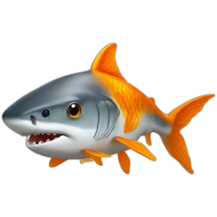 a goldfish head on top of a shark body emoji