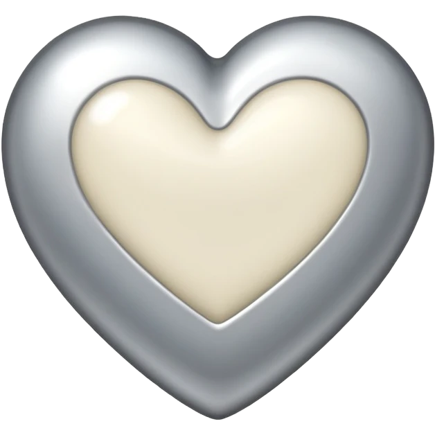 Silver cream heart emoji