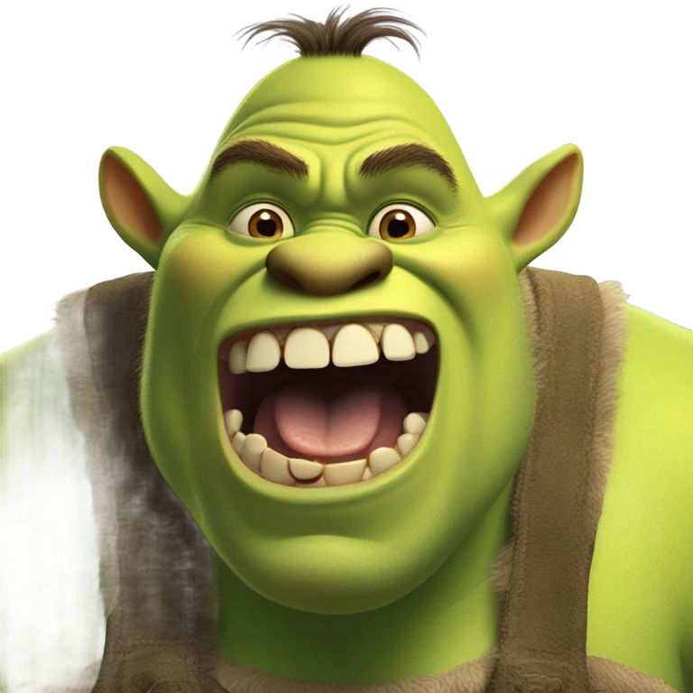 Shrek eating a monkey emoji