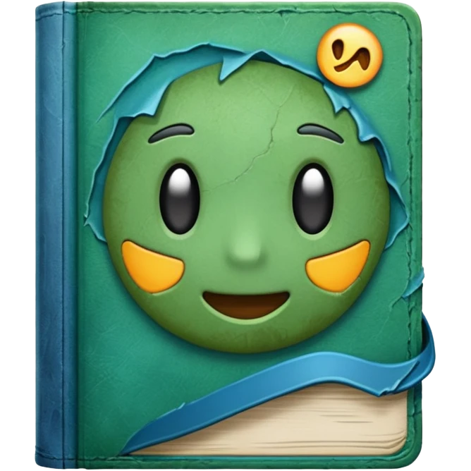 green and blue book emoji