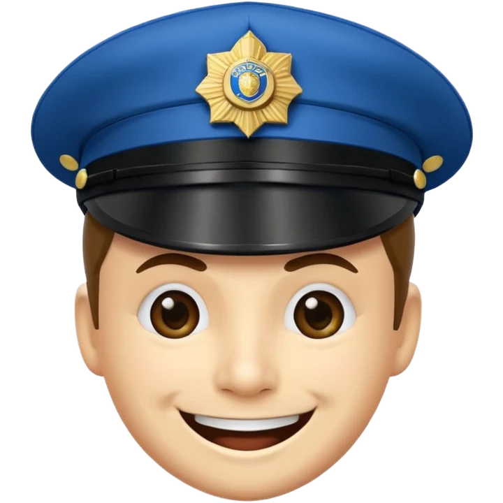Emoticono de policía sonriente con gorra de policía municipal de Pamplona  emoji