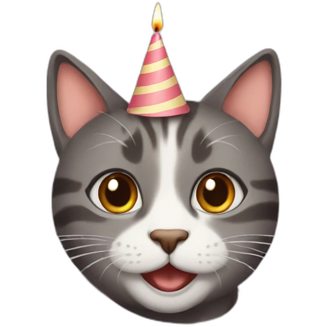 Cat birthday emoji