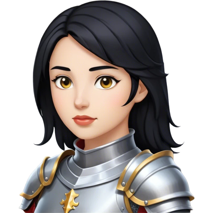 knight woman with black hair emoji