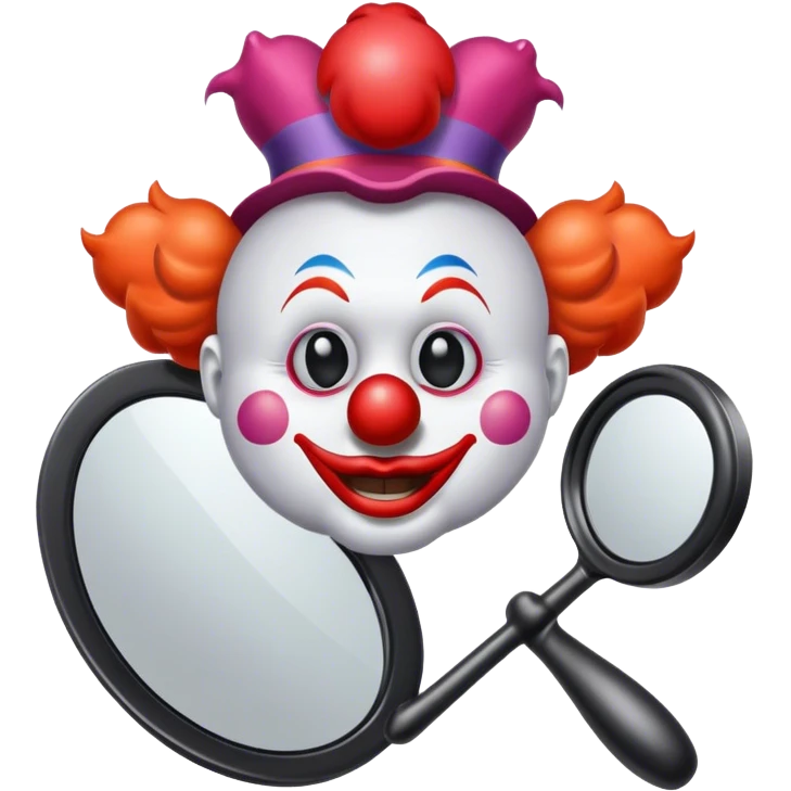 Clown looking at you hand mirror  emoji