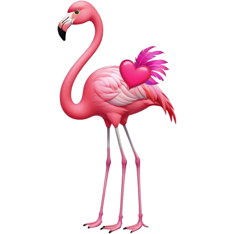 Flamingo wearing heart sunglasses  emoji