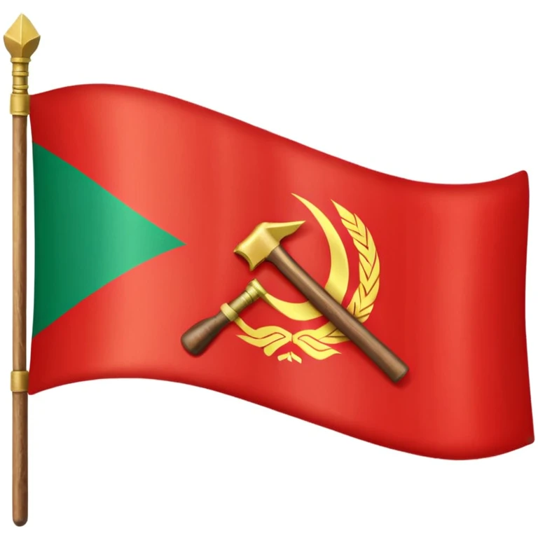 The flag of Transnistria, a horizontal tricolor of red, green, and red stripes with a hammer and sickle in the upper left corner. emoji