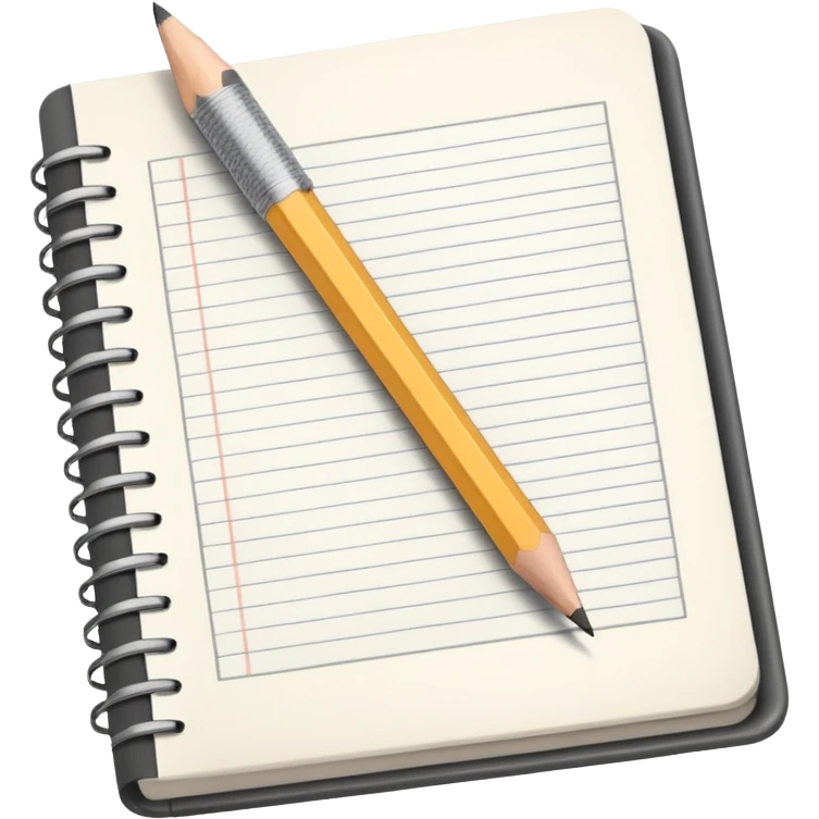 open sketchbook with a pencil on it emoji
