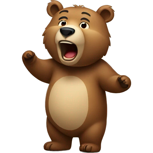 Bear singing emoji