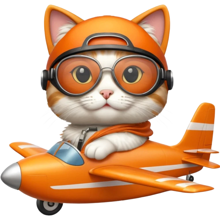 cat pilot riding plane emoji