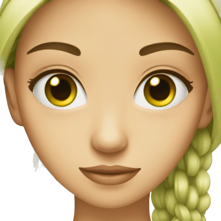 Brun head girl green eyes emoji