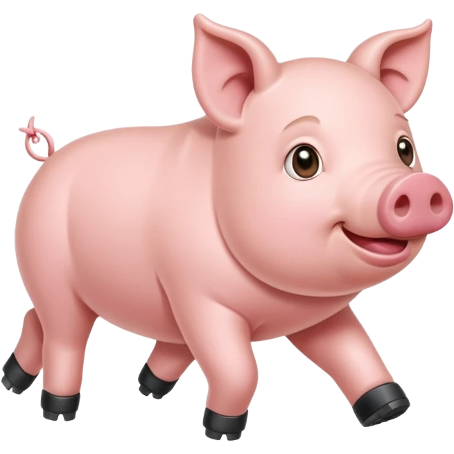 cochon bien rose avec chaussures de marche emoji