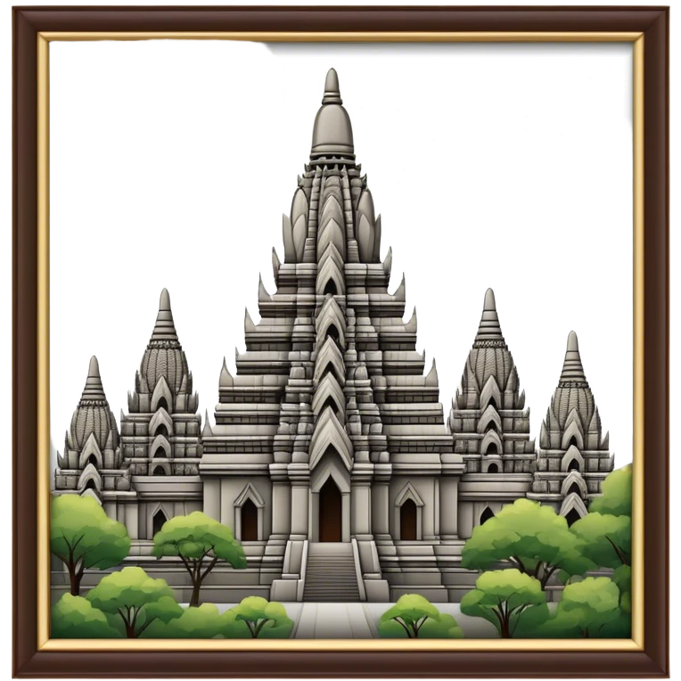 Prambanan Temple Landmark Emoji – Showcasing its towering Hindu temple spires with intricate carvings. emoji