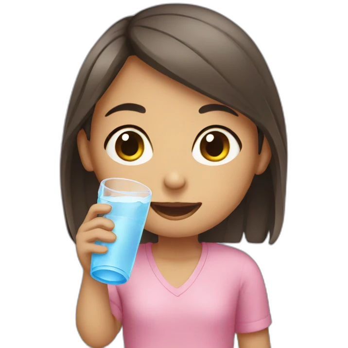 Girl drinking water emoji