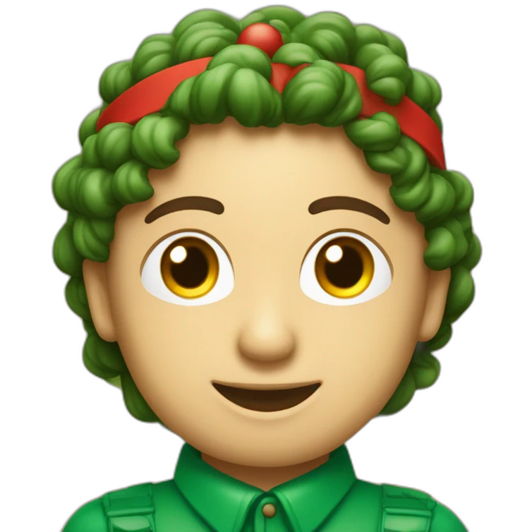 un adorno navideño ciecular rojo y verde con  la palabra Dalia en el centro. emoji