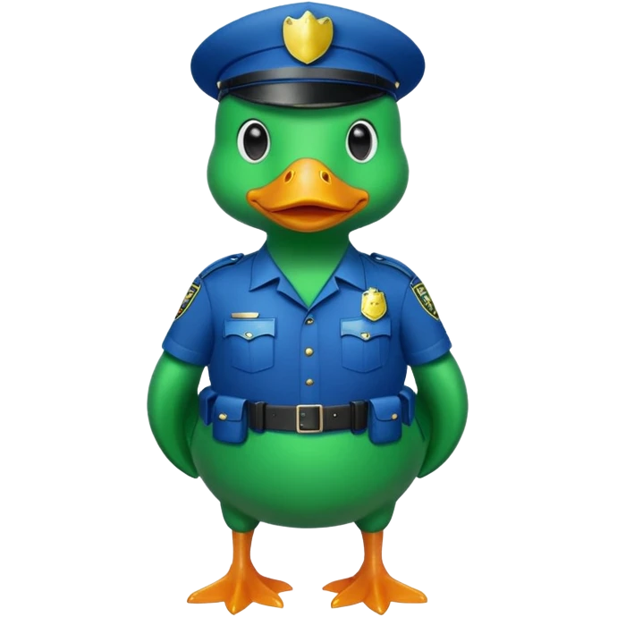 Police green duck full body emoji