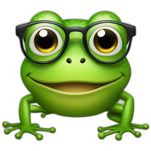 frog wearing glasses emoji