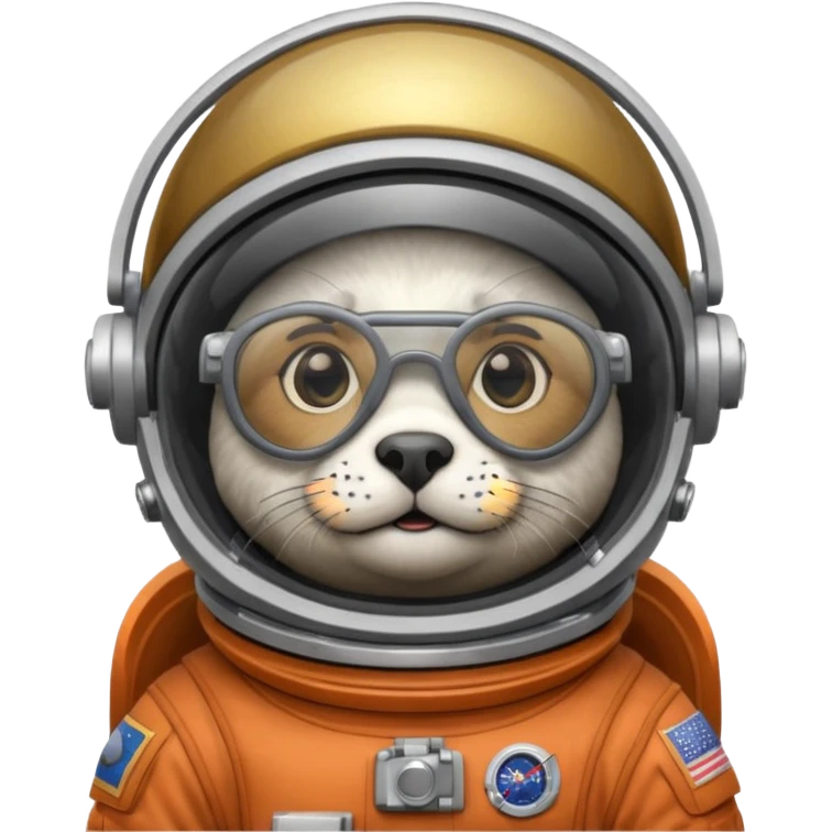 seal wearing glasses in astronaut helmet emoji