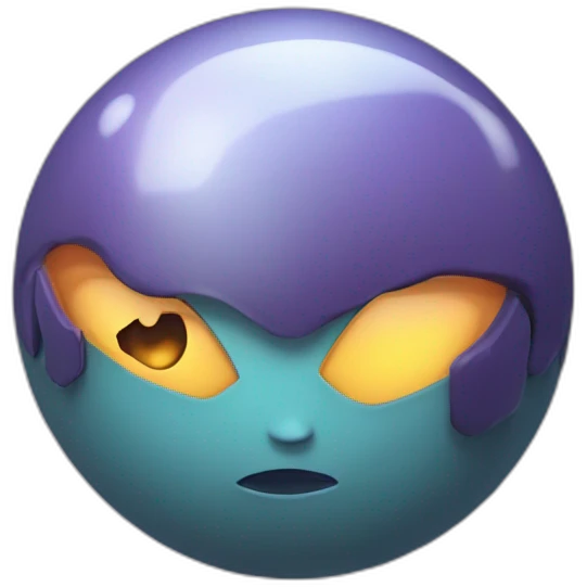 3d sphere with a cartoon feminine deepslate Blaze skin texture with abashed eyes emoji