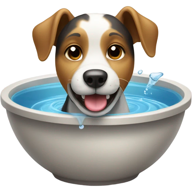 Dog drinking water  emoji