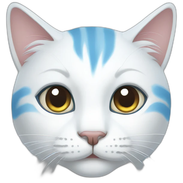 blue white cat emoji