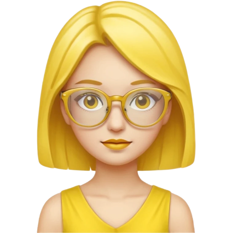 yellow glasses and yellow dressed woman emoji