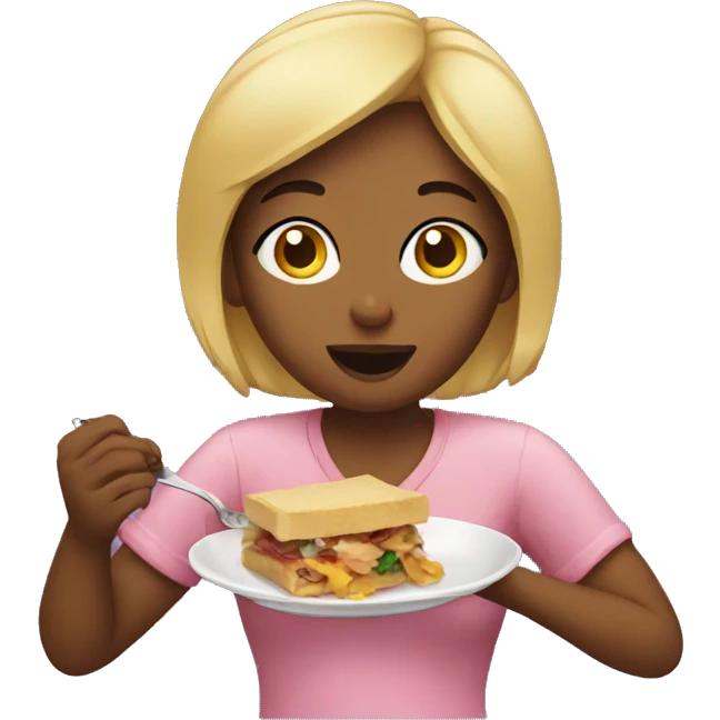 Woman eating  emoji
