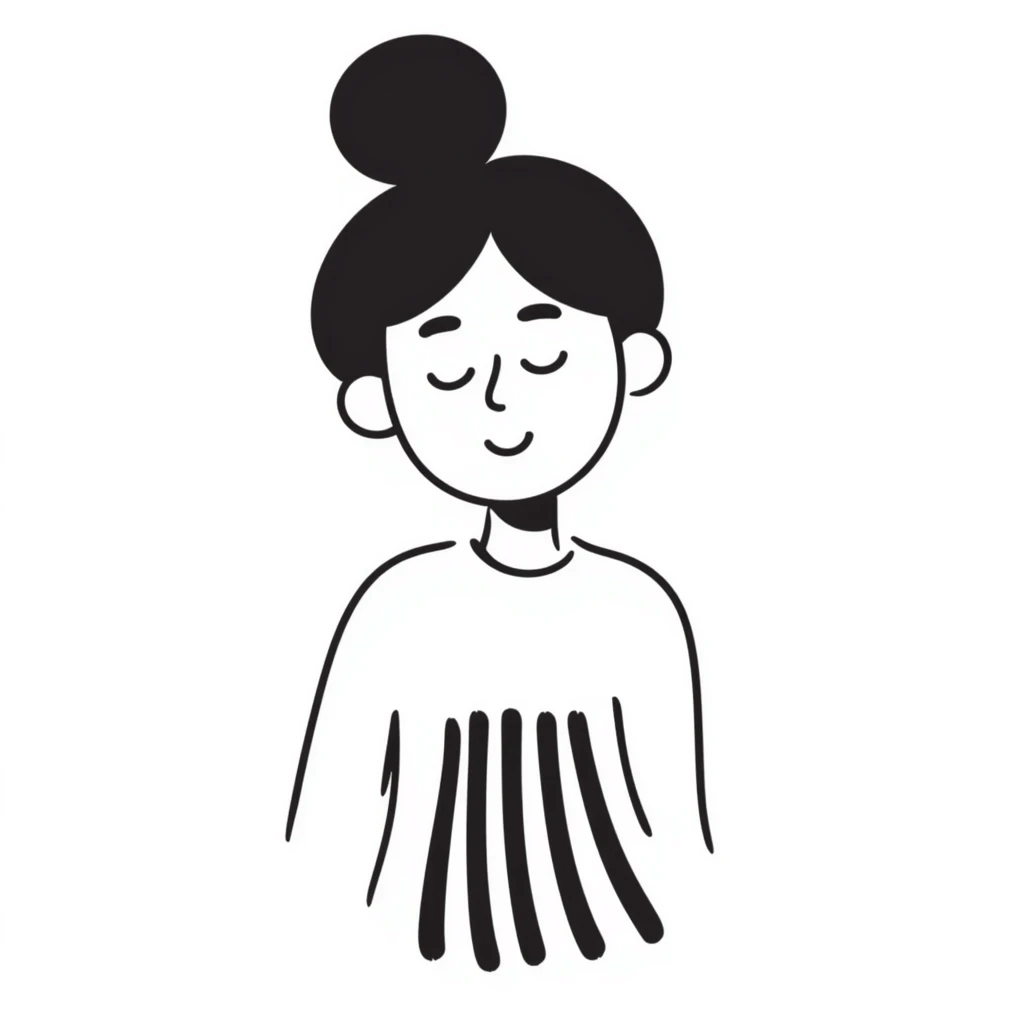 head with a bun hairstyle emoji