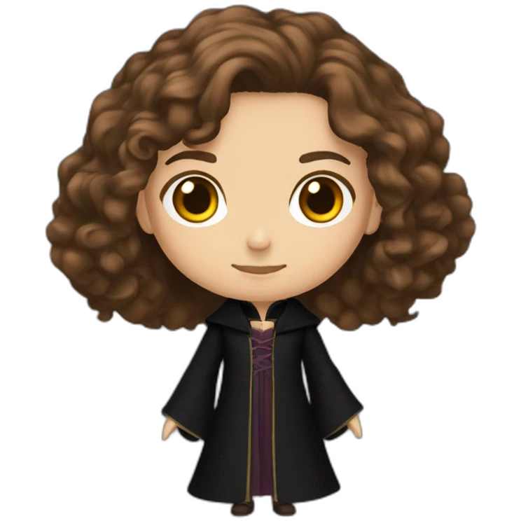 1 Hermione granger with Brown hair and is black wizard clothese emoji