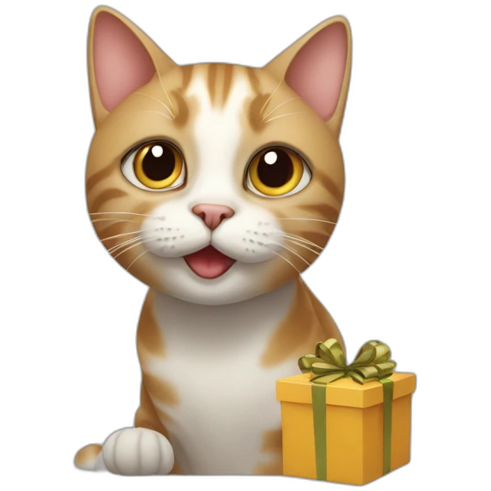 cat from gift box emoji