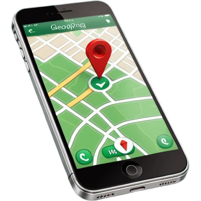 dark green geotag pointing to map on dark green iphone display emoji