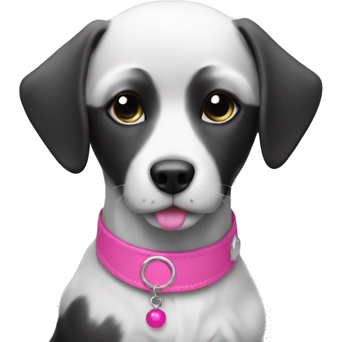 Dog black and white with pink Accessoires  emoji