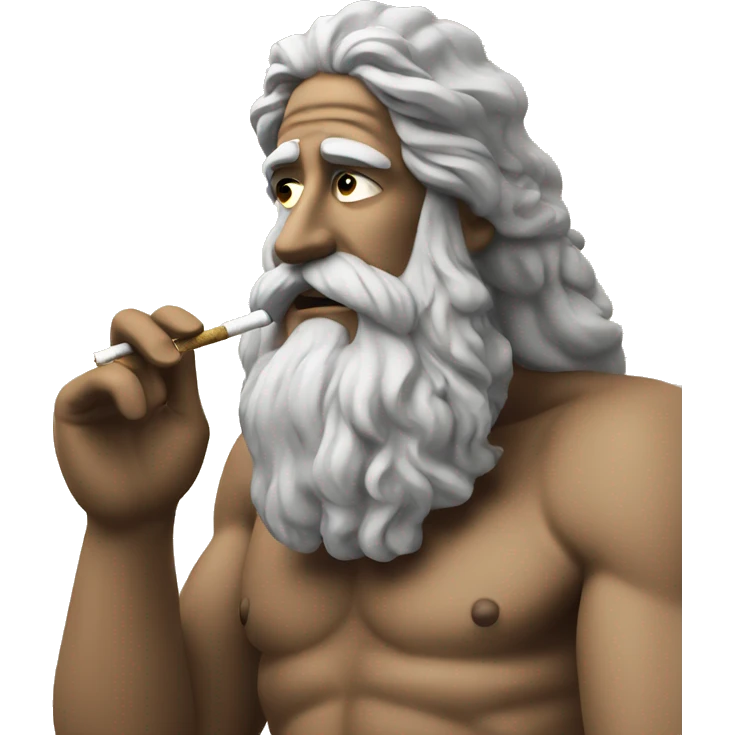 Zeus smoking a rolled cbd blunt emoji